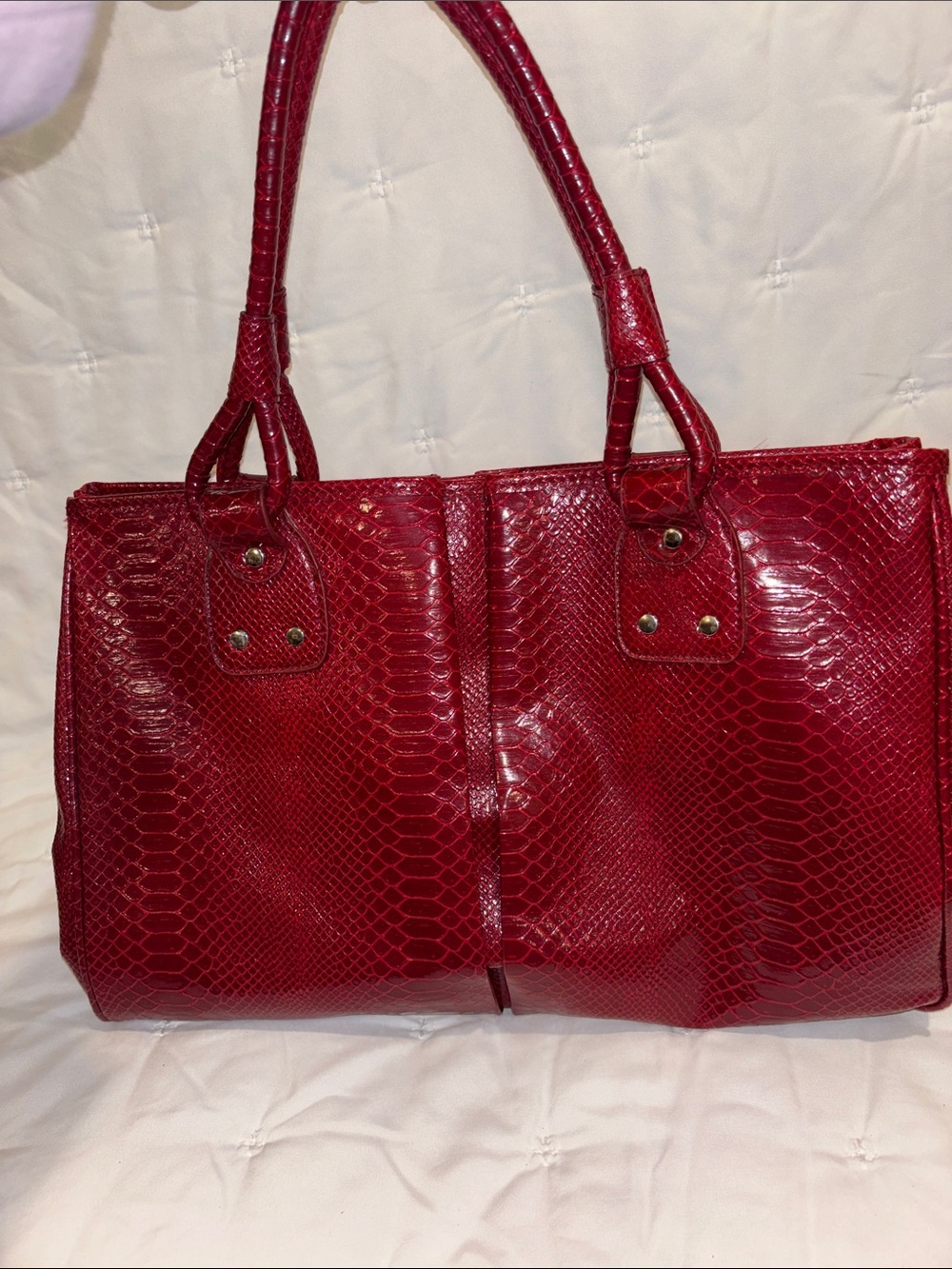 Elizabeth Arden Red Faux-Snake Tote Bag